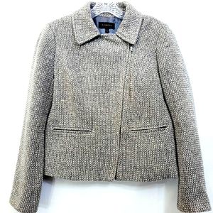 Talbots Motorola Tweed Gray/Creme Wool Blend Blazer